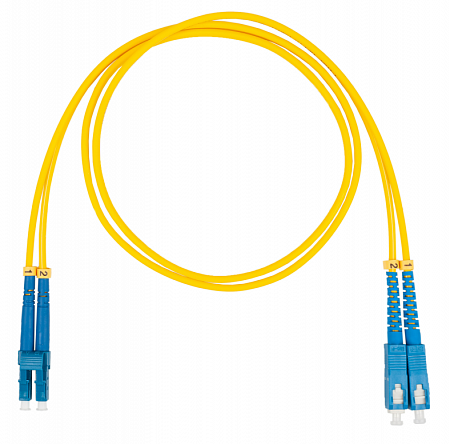 Шнур оптический коммутационный (патч-корд), LC-SC, дуплекс (duplex) OS2, нг(А)-HF, желтый, 10 м