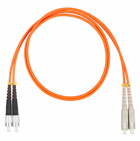 Шнур оптический коммутационный (патч-корд), SC-FC, дуплекс (duplex) OM2, нг(А)-HF, оранжевый, 1,5 м