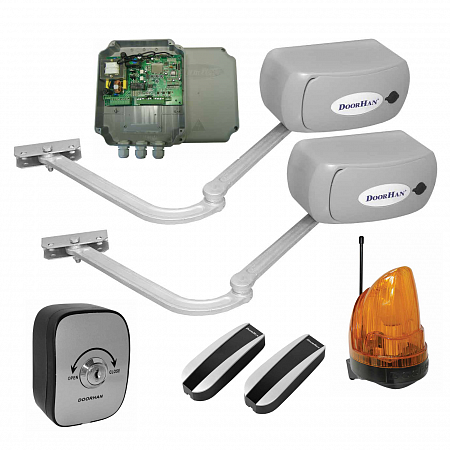 Doorhan ARM-320KIT комплект привода, в составе привода ARM-320 2 шт, блок управления PCB-SW, ключ-кнопка KEYSWITCH-N, фотоэлементы PHOTOCELL-N, сигнальная лампа LAMP