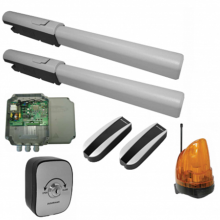 Doorhan SW-3000KIT комплект привода, в составе привода SWING-3000 2 шт, блок управления PCB-SW, ключ-кнопка KEYSWITCH-N, фотоэлементы PHOTOCELL-N, сигнальная лампа LAMP