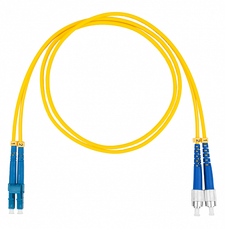 Шнур оптический коммутационный (патч-корд), LC-FC, дуплекс (duplex) OS2, нг(А)-HF, желтый, 5,0 м