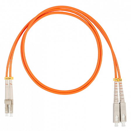 Шнур оптический коммутационный (патч-корд), LC-SC, дуплекс (duplex) OM2, нг(А)-HF, оранжевый, 5,0 м