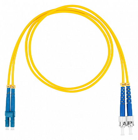 Шнур оптический коммутационный (патч-корд), LC-ST, дуплекс (duplex) OS2, нг(А)-HF, желтый, 5,0 м