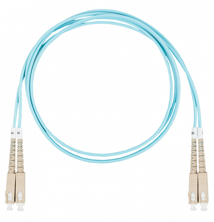 Шнур оптический коммутационный (патч-корд), SC-SC, дуплекс (duplex) OM3, нг(А)-HF, бирюзовый, 20 м