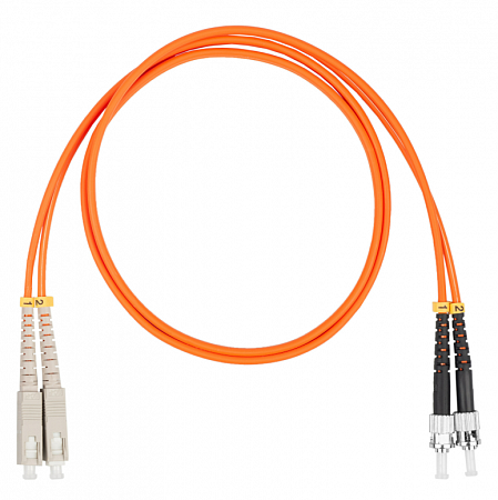 Шнур оптический коммутационный (патч-корд), SC-ST, дуплекс (duplex) OM2, нг(А)-HF, оранжевый, 7,0 м