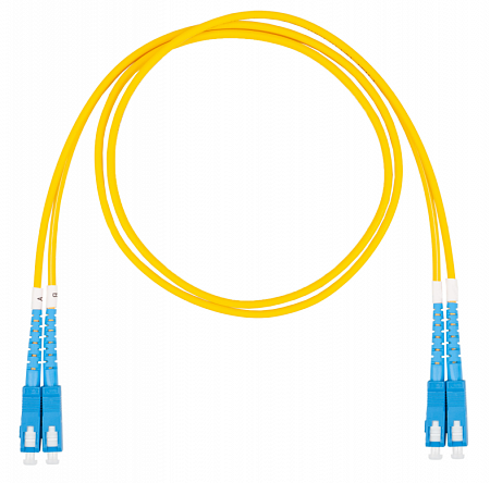 Шнур оптический коммутационный (патч-корд), SC-SC, дуплекс (duplex) OS2, нг(А)-HF, желтый, 15 м