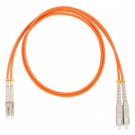 Шнур оптический коммутационный (патч-корд), LC-SC, дуплекс (duplex) OM2, нг(А)-HF, оранжевый, 0,5 м