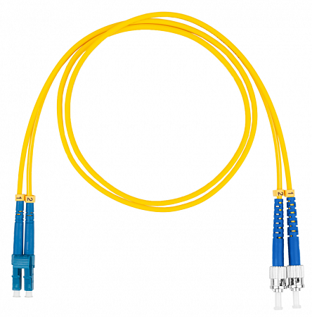 Шнур оптический коммутационный (патч-корд), LC-ST, дуплекс (duplex) OS2, нг(А)-HF, желтый, 10 м