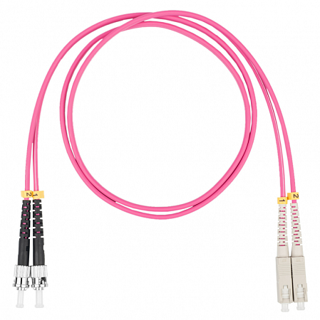 Шнур оптический коммутационный (патч-корд), SC-ST, дуплекс (duplex) OM4, нг(А)-HF, маджента, 0,5 м