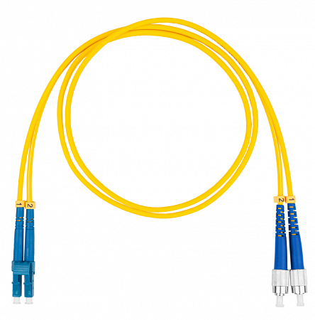 Шнур оптический коммутационный (патч-корд), LC-FC, дуплекс (duplex) OS2, нг(А)-HF, желтый, 7,0 м