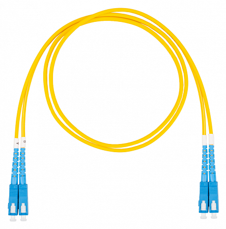 Шнур оптический коммутационный (патч-корд), SC-SC, дуплекс (duplex) OS2, нг(А)-HF, желтый, 1,0 м