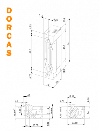 DORCAS SM99-2 NF 512 12V DC НО Электромеханическая защелка