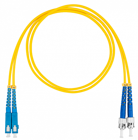 Шнур оптический коммутационный (патч-корд), SC-ST, дуплекс (duplex) OS2, нг(А)-HF, желтый, 1,0 м