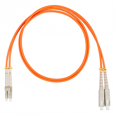 Шнур оптический коммутационный (патч-корд), LC-SC, дуплекс (duplex) OM2, нг(А)-HF, оранжевый, 15 м