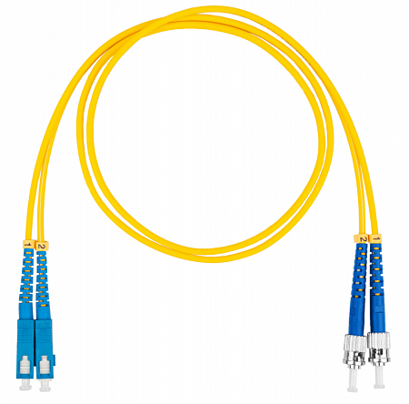 Шнур оптический коммутационный (патч-корд), SC-ST, дуплекс (duplex) OS2, нг(А)-HF, желтый, 5,0 м