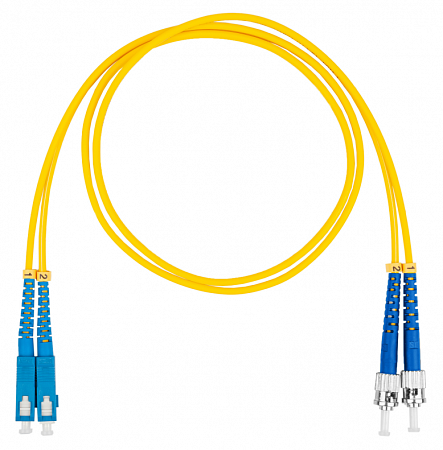 Шнур оптический коммутационный (патч-корд), SC-ST, дуплекс (duplex) OS2, нг(А)-HF, желтый, 20 м