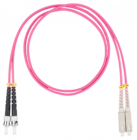 Шнур оптический коммутационный (патч-корд), SC-ST, дуплекс (duplex) OM4, нг(А)-HF, маджента, 5,0 м