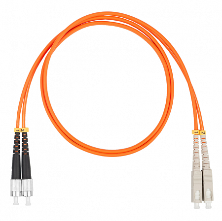 Шнур оптический коммутационный (патч-корд), SC-FC, дуплекс (duplex) OM2, нг(А)-HF, оранжевый, 10 м