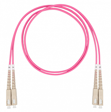 Шнур оптический коммутационный (патч-корд), SC-SC, дуплекс (duplex) OM4, нг(А)-HF, маджента, 3,0 м