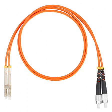 Шнур оптический коммутационный (патч-корд), LC-FC, дуплекс (duplex) OM2, нг(А)-HF, оранжевый, 1,5 м