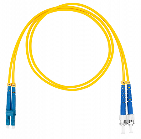 Шнур оптический коммутационный (патч-корд), LC-ST, дуплекс (duplex) OS2, нг(А)-HF, желтый, 7,0 м